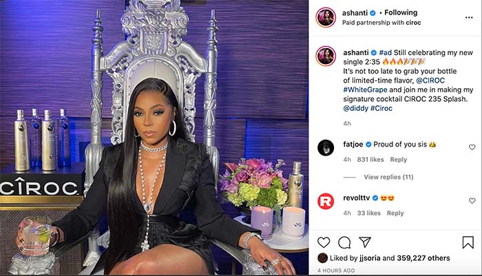 Pop Scrapes Bottom: Ashanti’s Instagram Markets Liquor to Youth