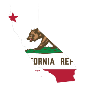 California flag inside state cutout 